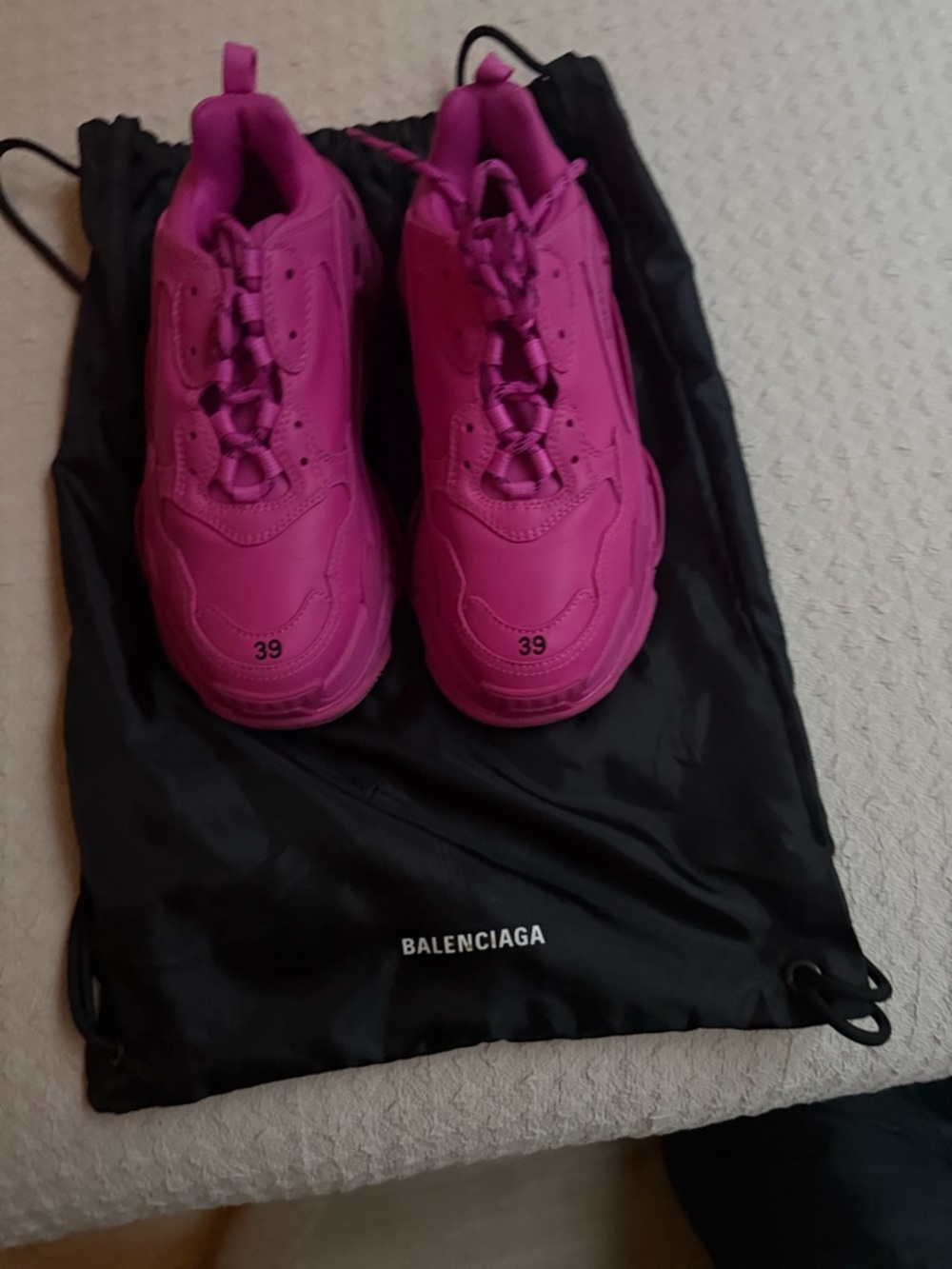 Balenciaga Triple S Sneakers in Fuchsia Pink